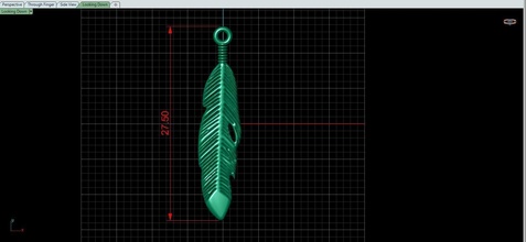 bird feather stl art gold model print pendant necklace jewelry necklaces 3d print model - Mito3D