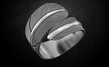 uccello piuma anello di molti formati 149 gioielli 3dprinted il design moda oro d'oro gioiello stampa printabl stampabile la prototipazione anelli argento bird 3d print model - Mito3D