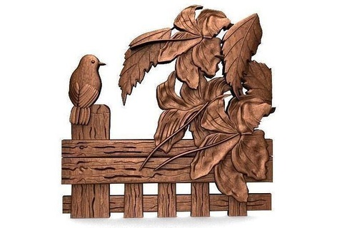 bird flowers cnc flower router bas relief art wall deco wood signs logos 3d print model - Mito3D