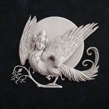 vogel gamayun natur käfig logo tiere tier adler fee geschichte kunst skulpturen schmuck anhänger gold ring hochzeit 3d print model - Mito3D