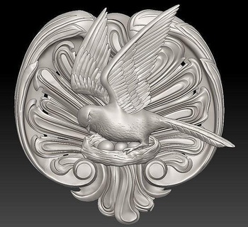 uccello nido arte natura gabbia deco simbolo Piccione design pollo figura accogliente statua simpatico calma madre opuscolo uccellino 3d print model - Mito3D