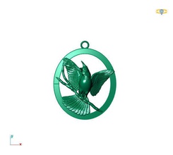 oiseau pendentif symbole art illustration conception abstrait bijoux pendentifs 3d print model - Mito3D