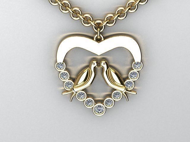 oiseau pendentif bijoux imprimable pendentifs diamant 39 oiseaux 3dbird pendantjewelry bijouxpendentif 3djewelry 3dpendant pendentifoiseau cœur coeur 3D print model - Mito3D