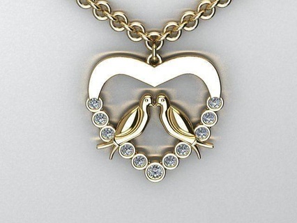 pássaro pingente joalheria imprimível pingentes diamante jóias passarinho bijuterias 3dbird pendentes 3djewelry 3dpendant coração dependente jóia 3d print model - Mito3D