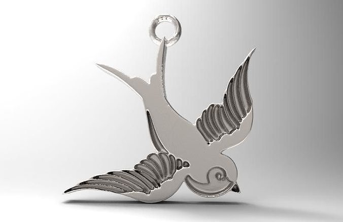 pássaro pingente joalheria jóia arte pingentes 3D print model - Mito3D