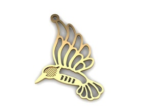 bird pendant 3d print model hummingbird printable flat wings flying necklace jewelry pendants 3d print model - Mito3D