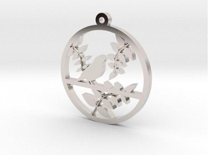 bird pendant jewelry chain necklace branch tree leaves leaf chirp nature pendants 3d print model - Mito3D