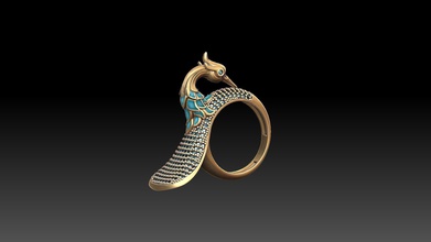 vogel ring tier fliege flügel feder natur ara juwel schmuck silber druckbar gold diamant ringe 3d print model - Mito3D