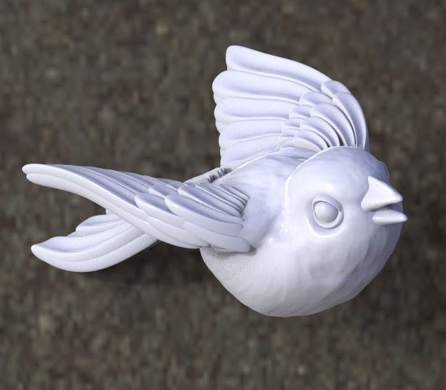 vogel meise gimpel spatz nachtigall 3d modell himmel fliegend vögel flügel gefieder kunst skulpturen 3D print model - Mito3D