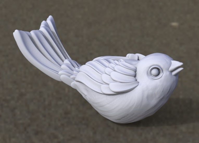 vogel meise gimpel spatz nachtigall 3d modell gefieder fliegend vögel flügel kunst skulpturen 3D print model - Mito3D