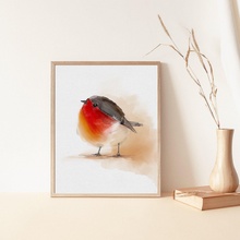 uccello acquerelli digitale Stampa parete arte stampabile minimo 3d print model - Mito3D