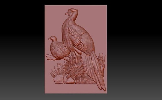 birds bird nature animal grouse capercaillie decor decorative panel cnc relief bas art 3d print model - Mito3D