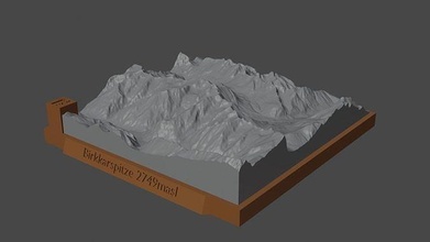 birkkarspitze dağ manzara yanardağ arazi çevre doğa fotogrametri yükseklik dem Bilim 3d print model - Mito3D