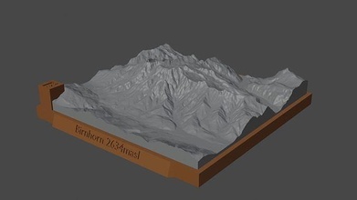 birnhorn mountain landscape volcano terrain environment nature photogrammetry elevation dem science 3d print model - Mito3D