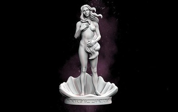 nascita of venere statua scultura rinascimento arte botticelli afrodite donna strega dea wicca stregoneria figura sculture storia argilla 3d print model - Mito3D