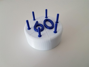 birthday cake 60 hobby-diy 3d printable gift freecad allvisuals4u printed gifts print design object objects 3dprint hobby diy other 3d print model - Mito3D