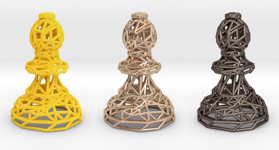 bishop chess piece set sports board game bishops 3d print printed architects parametric design unique xeebone knight printable toys games 3d print model - Mito3D