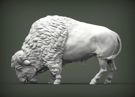 bison bull buffalo american nature mammal animal pet sculpture statuette souvenir present 3d print model sculpt art sculptures statue printable 3d print model - Mito3D