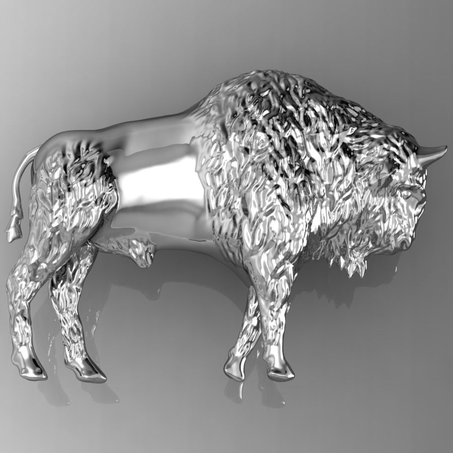 bison relief art jewelry head printable pendant gold beast wild silver stl 3ds obj print wildlife creature sculptures 3D print model - Mito3D