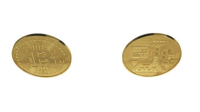 bitcoin 3d model two gold plated coins coin money currency meta crytocurrency science engineering 3D print model - Mito3D