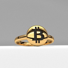 bitcoin crypto moda gioielleria squillare 3d stampabile emoji modello ragazzi gioiello diamante gemma divertente Uniti d'America Fidanzamento anniversario nozze anelli 3d print model - Mito3D