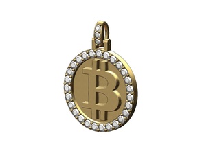 bitcoin diamond pendant charm jewelry printable gold silver jewellery necklace luxury swag hiphop bling rap sterling fashion cryptocoin crypo pendants 3d print model - Mito3D