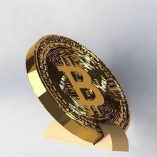 bitcoin modèle supporter crypto éthérium argent espèces euro monnaie ondulation futur science technologie voûte sci dolar tron léger cardano 3d print model - Mito3D