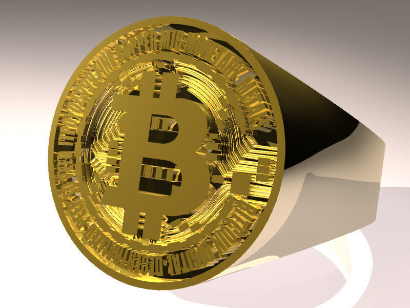 bitcoin ring jewerly ring3dm gold jewelry rings 3D print model - Mito3D