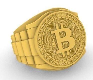 bitcoin yüzük stl takı altın yazdırılabilir elmas gümüş yüzükler mücevher düğün parlak 3d print model - Mito3D