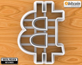 bitcoin zeichen emblem logo plätzchen cutter bilden fondant schimmel gestalten währung geld digital p2p akzeptiert haus küche essen 3d print model - Mito3D