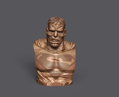 tuhaf dc Süpermen büst komik süper kahraman 3dprint heykel Sanat heykeller 3d print model - Mito3D
