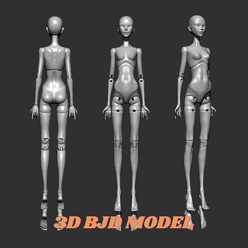 bjd doll- popovy bjd- ball jointed 3d doll bjddoll balljointeddoll girl woman articulated joints dolly games toys 3D print model - Mito3D