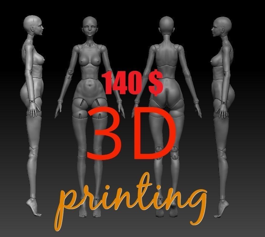 bjd bambola 3d stampante file formato modello ooak arte giochi giocattoli 3D print model - Mito3D