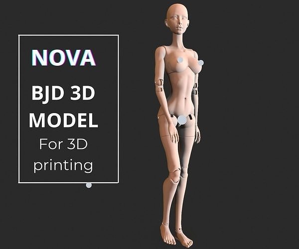 bjd Puppe 3d Drucken doll Modell verbunden Kunst Nova Dolly Baby weiblich Joint Skulpturen 3D print model - Mito3D
