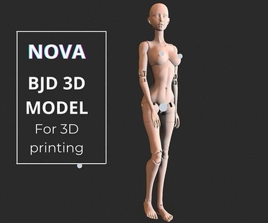 bjd doll 3d printing - doll- model jointed art nova dolly baby female joint sculptures 3d print model - Mito3D