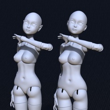 bjd poupée roru 3dprint 3dprinting imprimable impression fille femme jeux jouets fantoche 3d imprimante 3d print model - Mito3D