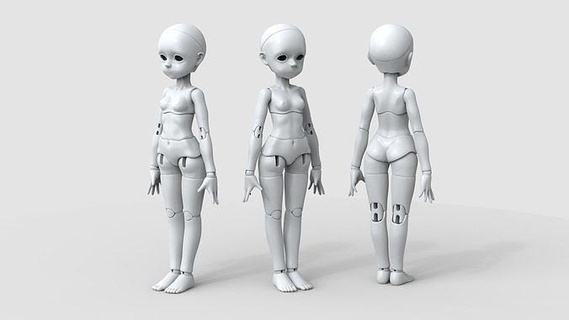 bjd doll adeline ball joint human 3d printing mannequin people body figure art jointed sculptures template beautiful uniform girl woman character lady 3d print model - Mito3D
