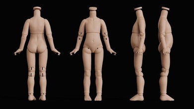 bjd bambola corpo 27cm donna ragazza giocattolo paola regina stampato stampabile giochi giocattoli 3d print model - Mito3D
