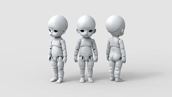 bjd oyuncak bebek mina top bağlantı insan 3d baskı Manken vücut yapı Sanat heykeller şekil şablon eklemli üniforma kız karakter Hanım çocuk çocuklar 3d print model - Mito3D