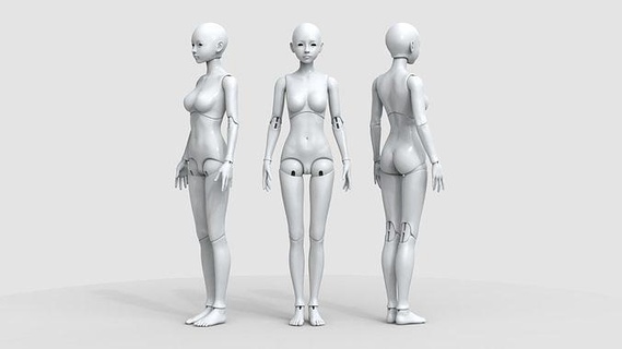 bjd doll nadia ball joint human 3d printing mannequin body structure art sculptures figure template jointed beautiful uniform girl woman character lady 3d print model - Mito3D