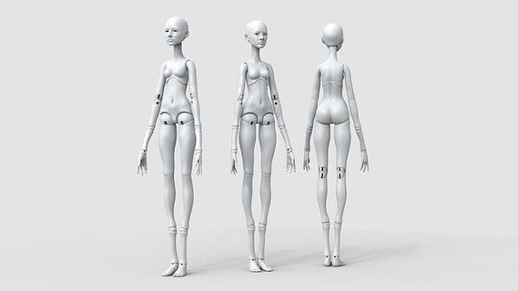 bjd doll tarot moon una ball joint human 3d printing mannequin body art sculptures figure template jointed uniform girl woman character toy 3d print model - Mito3D
