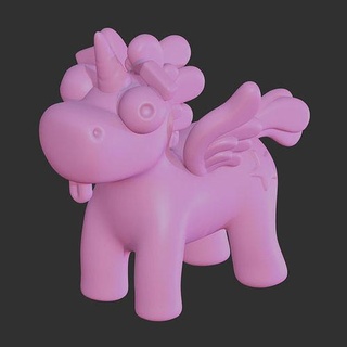 bkgcode unicorn toy kids cute horse horn resin game model sculpture stylized character animal girl games toys 3d print model - Mito3D