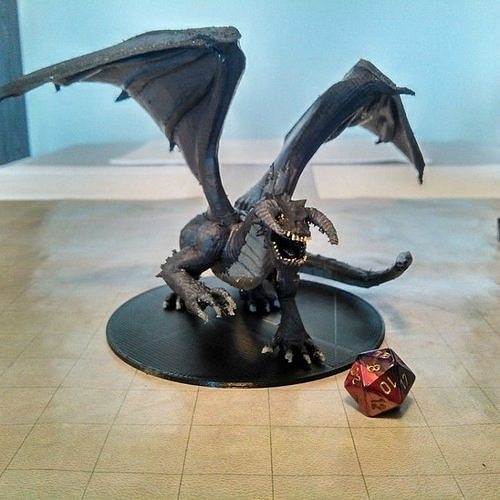 black-dragon black dragon dragons dungeonsanddragons dnd pathfinder blackdragon art sculptures 3D print model - Mito3D