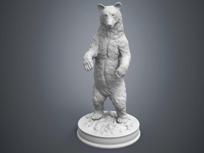 schwarz bär skulptur grizzly tier teddy statue natur braun kunst druckbar skulpturen 3d print model - Mito3D