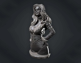 negro gato busto 3d impresión modelo historietas niña sexy esculpir miniaturas figuritas villano hembra sexual maravilla hombre araña personaje mujer estatua lindo batman arte esculturas 3d print model - Mito3D