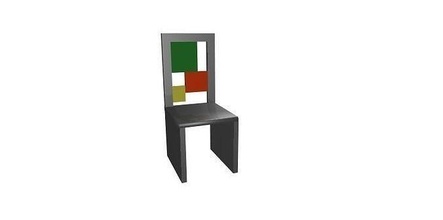 black chair colored painted color house furniture 3d print model - Mito3D