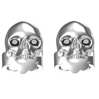 black diamond skull earring jewelry jewel gem stud gold silver platinum 3d cad design customize omega fashion hoop earrings 3d print model - Mito3D