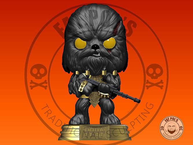 noir krrsantan funko livre boba fett étoile guerres chewbacca pop figure jouet ventilateur art sculpture Art sculptures 3D print model - Mito3D