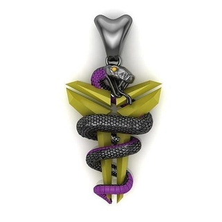 noir mamba logo Kobe bryant bijoux glace hip Collier or lakers bague bijou diamant pendentifs 3d print model - Mito3D