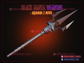 black manta weapons - aquaman movie dc comics cosplay weapon lost kingdom 2022 trident blackmanta suit knives halloween batman games toys 3d print model - Mito3D